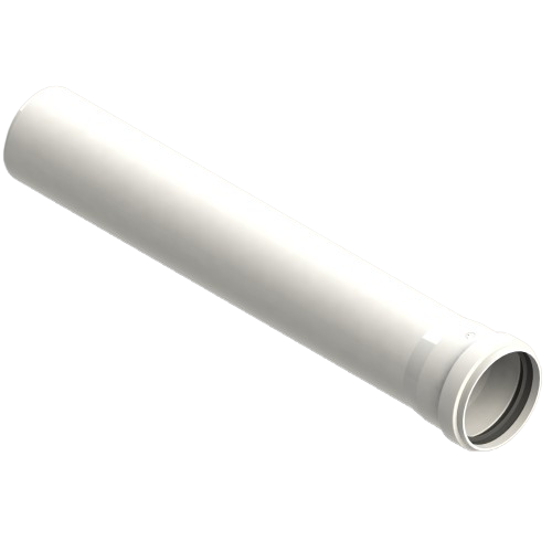 RLX PP BUIS ENKELWANDIG WIT 125MM L=1000