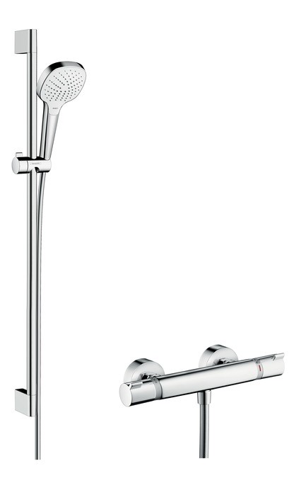 HANS GROHE DOUCHEBAAR CROMA SELECT E VARIO COMBI DOUCHESET 90 CM + ECOSTAT COMFORT DOUCHETHERMOSTAAT CHR.