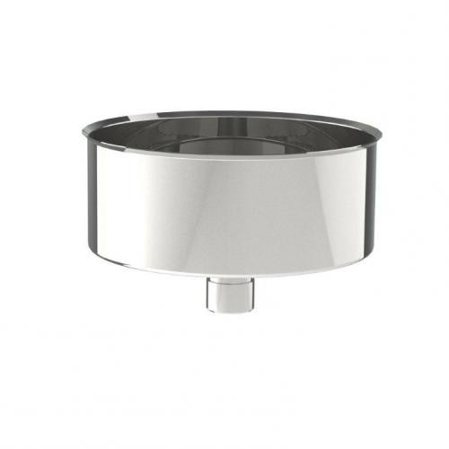 DOP INOX ENKELWANDIG 125MM + CONDENSAFLOOP