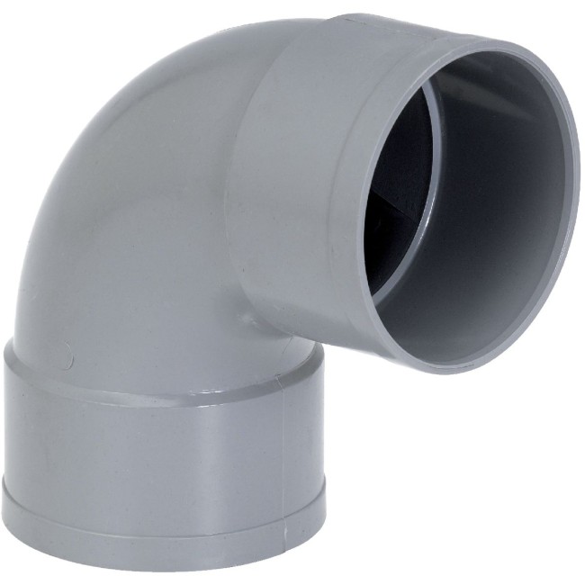 COUDE GRIJS SANITAIR 90MM 90° FF