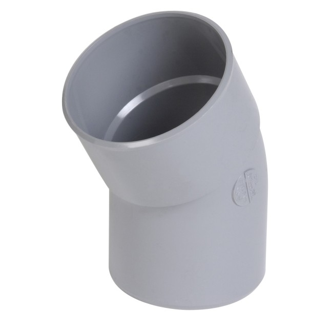 COUDE GRIJS SANITAIR 90MM 45° MF