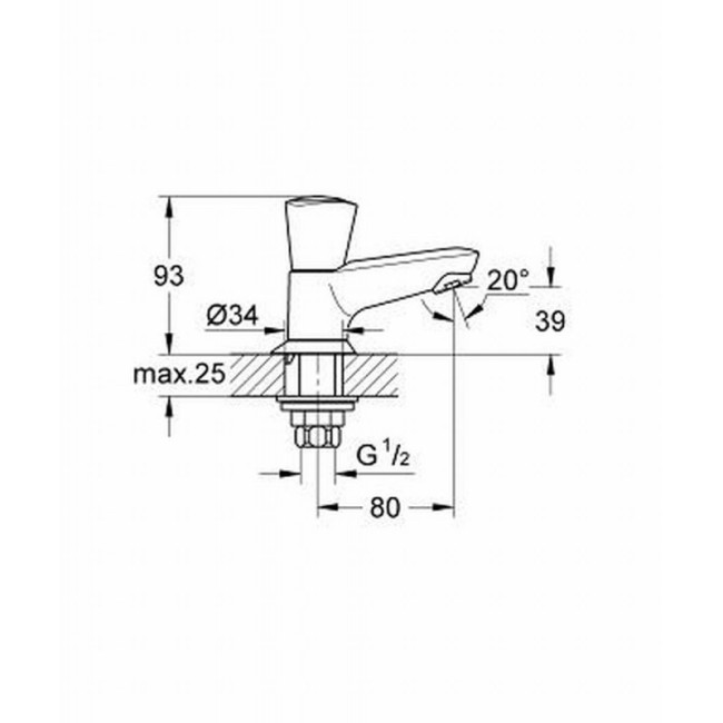 GROHE COSTA L KOUDWATERKRAAN CHR.  KERAMISCHE SCHIJVEN