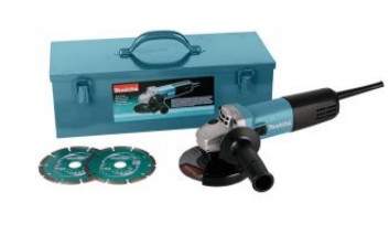 MAKITA HAAKSE SLIJPER 125MM +KOFFER+2DIAMANTS