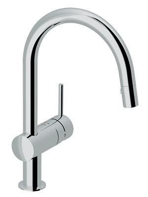 [GROHE 32 321 000] 32321000 - GROHE O MINTA KEUKENKRAAN GEBOGEN U-UITLOOP UITTREKB FLEX CHR.///