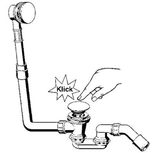 [VIEGA 572 853] VIEGA BADSYPHON CLIC CLAC MET OVERLOOP VOOR EEN STANDAARD BAD