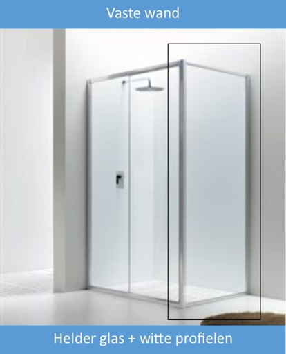[INDA B5054 0 WZ 01] INDA JOLLY VASTE WAND 87-91 H195CM TRANSPARANT  PROFIEL WIT