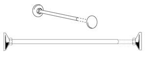 [INDA  A0146B AP] A0146BAP - INDA GORDIJNSTANG ALU UITTREKBAAR  85 - 135 CM