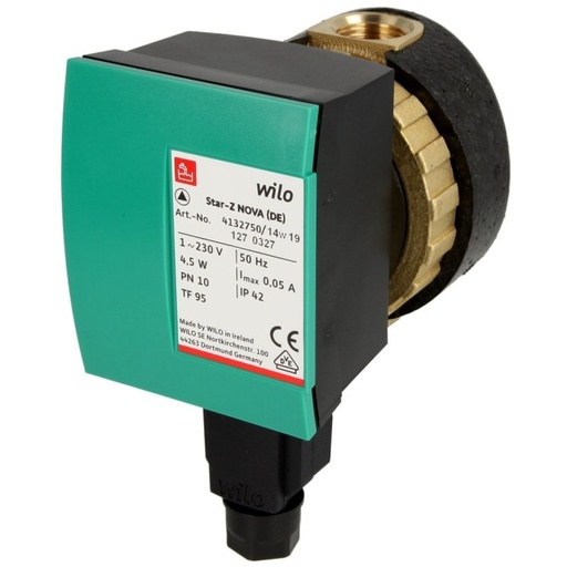 [4132760] 4132760 - WILO CIRCULATIEPOMP SANITAIR Z 15 NOVA 1/2   84MM