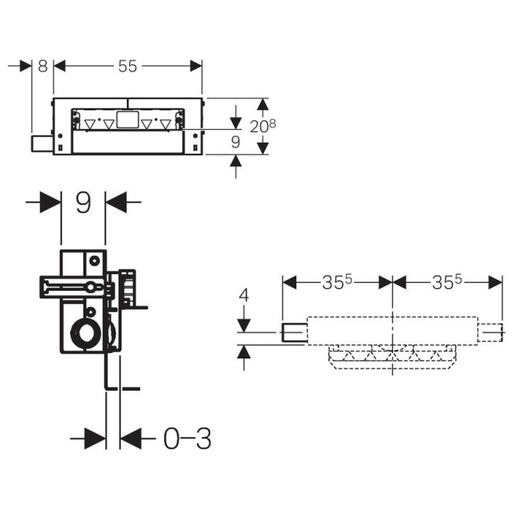 [440.734.00.1] 440.734.00.1 - GEBERIT SANBLOC ELEMENT VOOR INLOOPDOUCHE, MET MUURAFVOER,
