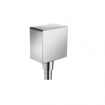 [26455000] 26455000 - HANS GROHE FIXFIT SQUARE AANSLUITBOCHT MET TERUGSLAGKLEP CHR.