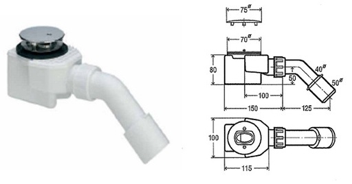 [VIEGA 126 582] VIEGA DOUCHE SYPHON DOMOPLEX 40/50 OPENING 52