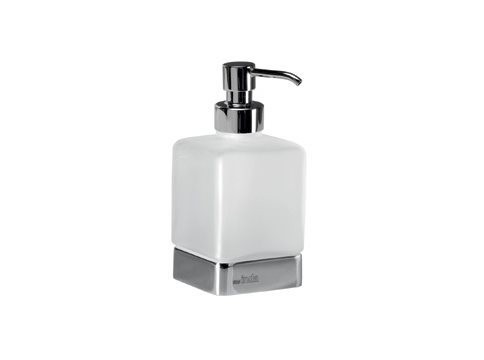 [ A1812Z CR 21] A1812ZCR21 - INDA LEA ZEEPDISPENSER VRIJSTAAND + FLACON IN GESATINEERD GLAS 