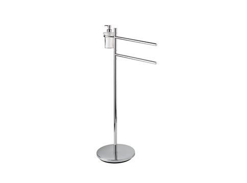 [INDA AV085E CR 03] INDA MULTIFUNCTIONELE STANDAARD MET 2 HANDDOEKHOUDERS & ZEEPDISPENSER
