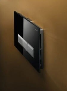 [115.600.SJ.1] 115.600.SJ.1 - GEBERIT DUWPLAAT SIGMA 40 ZWART GLAS DUOFRESH + GEUREXTRACTIE EN WC-BLOKJESHOUDER