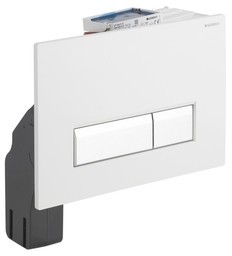 [115.600.SI.1] 115.600.SI.1 - GEBERIT DUWPLAAT SIGMA 40 WIT GLAS DUOFRESH + GEUREXTRACTIE EN WC-BLOKJESHOUDER