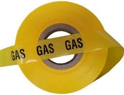 [PLT TAPE WARNING GAZ] EO50XYZ4XXXGGX - PLT TAPE GEEL WARNING TAPE / LINT  EN12613 GAS-GAZ 50mmx250m