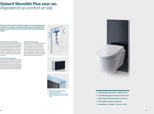 [131.231.SJ.5] GEBERIT MONOLITH PLUS SANITAIRE MODULE VOOR HANG-WC 114CM UITV. ZWART GLAS