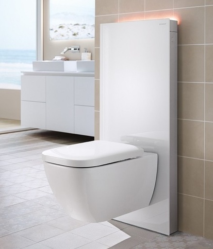[131.231.SI.5] GEBERIT MONOLITH PLUS SANITAIRE MODULE VOOR HANG-WC 114CM UITV. WIT GLAS