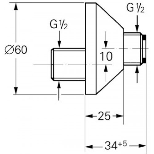  12004000 - GROHE O S KOPPELING CHROME 1/2 1/2 