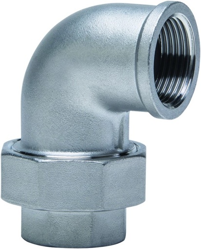 [95I 1 1/4] 6095-114 - COUDE RACCORD INOX FF VLAK DICHTEND 1 1/4