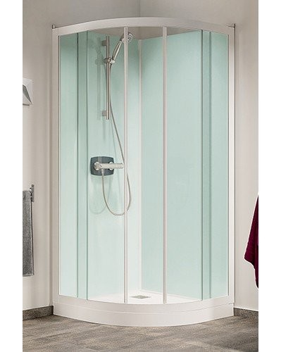 [CA762TTN] CA762TTN - KINEDO KINEPRIME GLASS KWARTRONDE H/R 90 X 90 X 9 CM  SCHUIFDEUR TRANSP GLAS