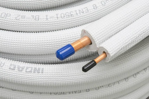 [7061049] AP-2430 - GEISOLEERDE KOELLEIDING KOPER DUBBEL 1/4"+1/2"  ROL 30 M