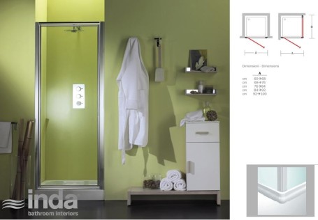 [VECA 642 91 21] VECA 642 91 21 - INDA FAMILY DRAAIDEUR 84*92 H185cm POINT GLAS + WITTE PROFIELEN
