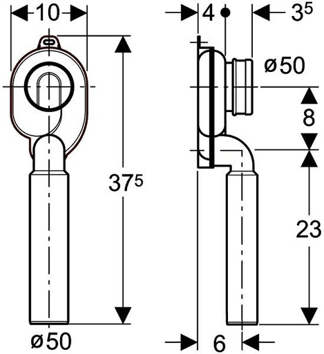 [152.951.11.1] 152.951.11.1 - GEBERIT URINOIR SYPHON 50MM VERTIKAAL