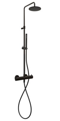 [ZCOL 638LIQ NO] ZCOL638LIQNO - PAFFONI DOUCHEZUIL  REGENDOUCHE BART  1.24m HOOFD&HANDD MET 225mm  9l/min MAT ZWART