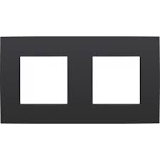 [120003Z] 136-76800 - NIKO AFDEKPLAAT DUBBEL HORIZONTAAL MAT ZWART