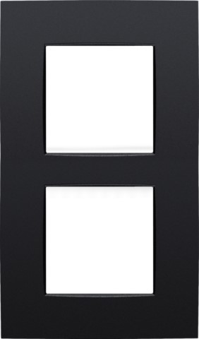 [120003ZV] 136-76200 - NIKO AFDEKPLAAT DUBBEL VERTIKAAL MAT ZWART