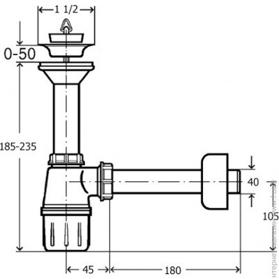 [VIEGA 137 182] VIEGA UITGIETBAK SYPHON PVC WIT 6/4 40MM + CREPINE