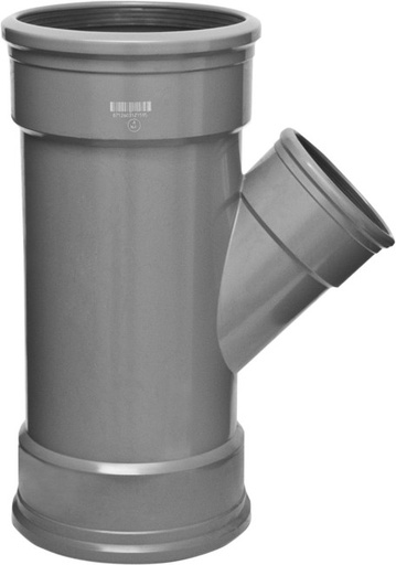 [9165 200/125/200] 1196901268 - T-STUK GRIJS RIOOL 200/125/200 45°