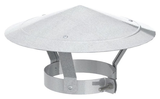 [23496] 1-09-0100-200 - REGENKAP INOX ENKELWANDIG 200MM OPSINOX