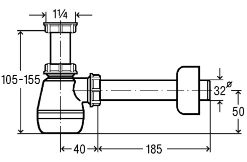 [VIEGA 120 337] 120337 - VIEGA BIDET SYPHON PVC 5/4 5/4