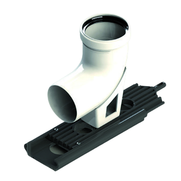 [14018] 8CODOSOPORTE5 - RLX BOCHT MET MUURSTEUN 90° Ø80MM WIT