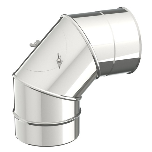 [023054] 1-01-1309-150 - COUDE INOX ENKELWANDIG 150MM + KUISDEUR OPSINOX